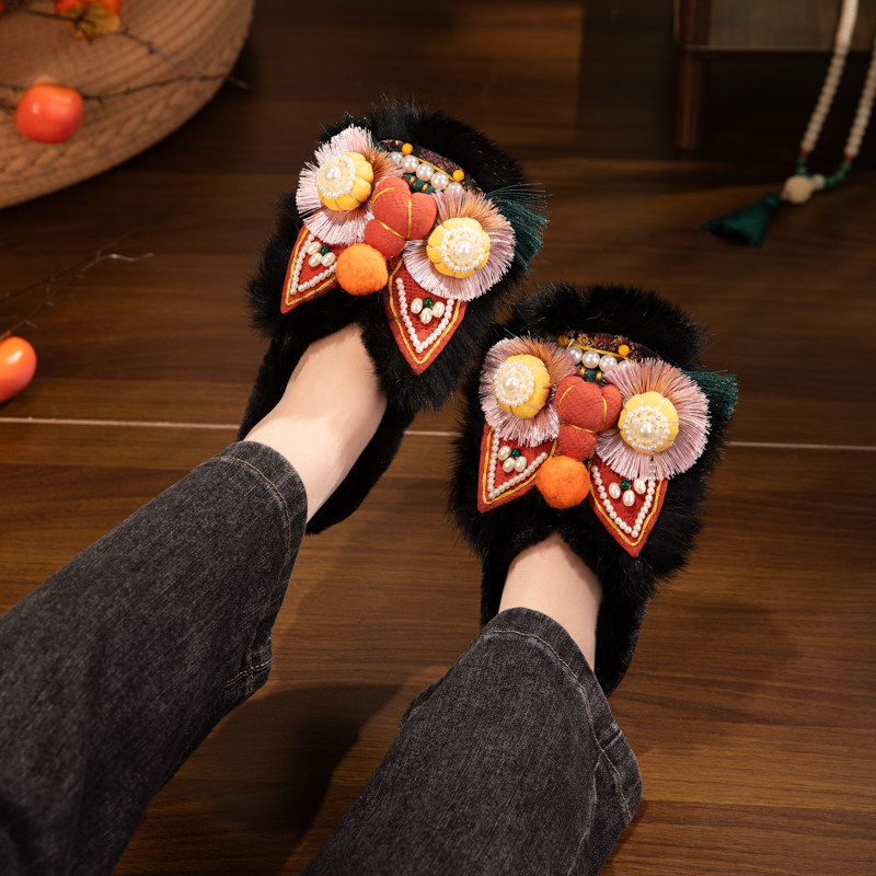 冬款虎头鞋女成人加绒棉鞋复古国风绣花保暖鞋加绒加厚老北京布鞋,淘宝优惠券,粉丝福利购,淘宝优惠卷