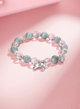 周六福S925银蝴蝶结手串女