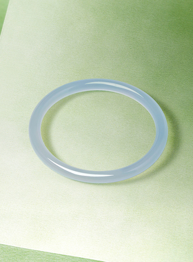 周六福冰透星蓝叮当镯国风玉髓手镯女莹润本命年礼物送妈妈