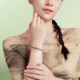 Saturday Fuguo green chalcedony bracelet round bar jingle bracelet new Chinese style national style 520 gift for mother