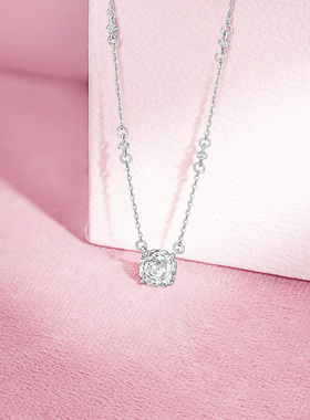周六福白玫瑰项链手链女S925银