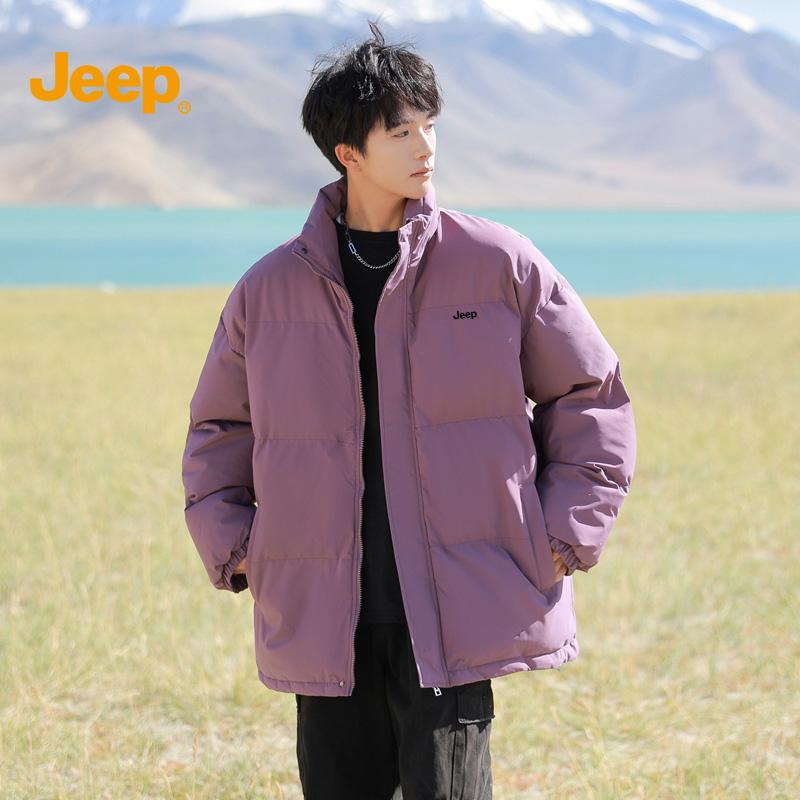 jeep吉普羽绒棉服面包棉衣外套立领潮流加厚青少年防寒服2025新款