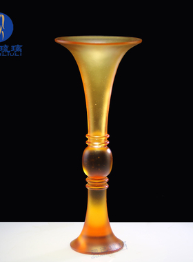 观己琉璃宋风轻奢客厅花觚摆件