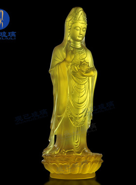 观世音菩萨寺庙摆件观己琉璃