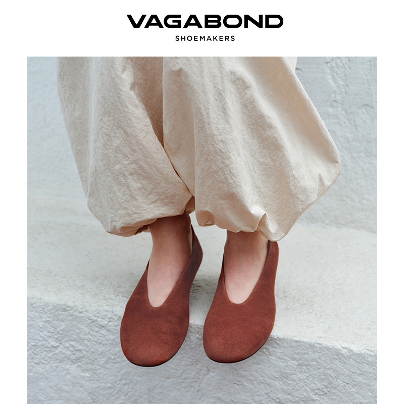 Vagabond ALEYA女士羊皮圆头高口芭蕾平底鞋休闲单鞋2026春夏新品,淘宝优惠券,粉丝福利购,淘宝优惠卷