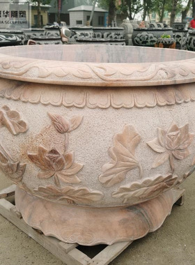 青石石缸石雕鱼缸花盆庭院石头水缸养鱼石槽荷花石盆室内水景装饰