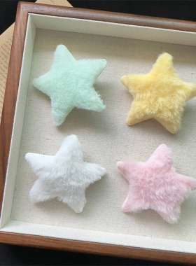 发夹毛绒甜美可爱毛绒星星鸭嘴夹