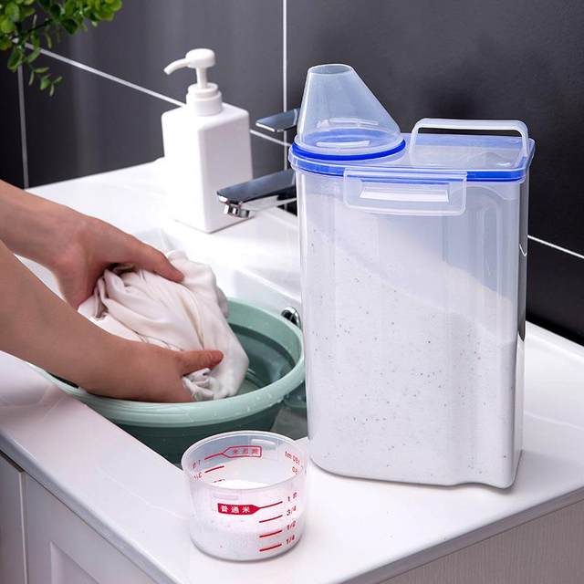 Laundry detergent storage box for household large-capacity soap plastic bucket canned laundry detergent storage box