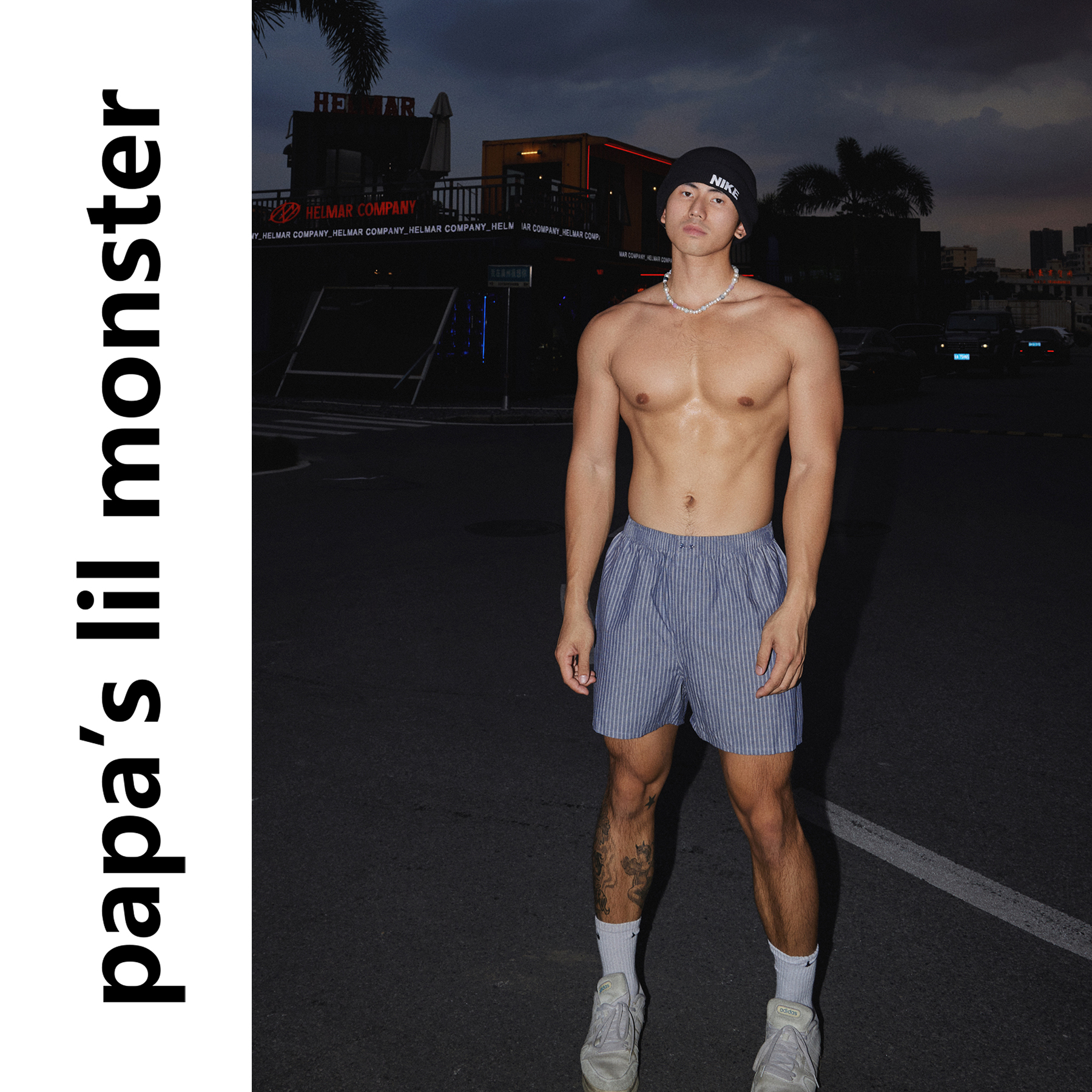 Papaslilmonster【简装出行】美式纯棉百搭阿罗裤男 休闲通勤短裤 - 图2