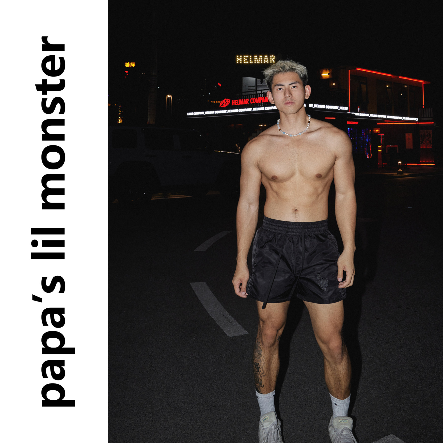 PAPASLILMONSTER【原创】缎面光泽感 美式休闲运动宽松直筒短裤男,淘宝优惠券,粉丝福利购,淘宝优惠卷