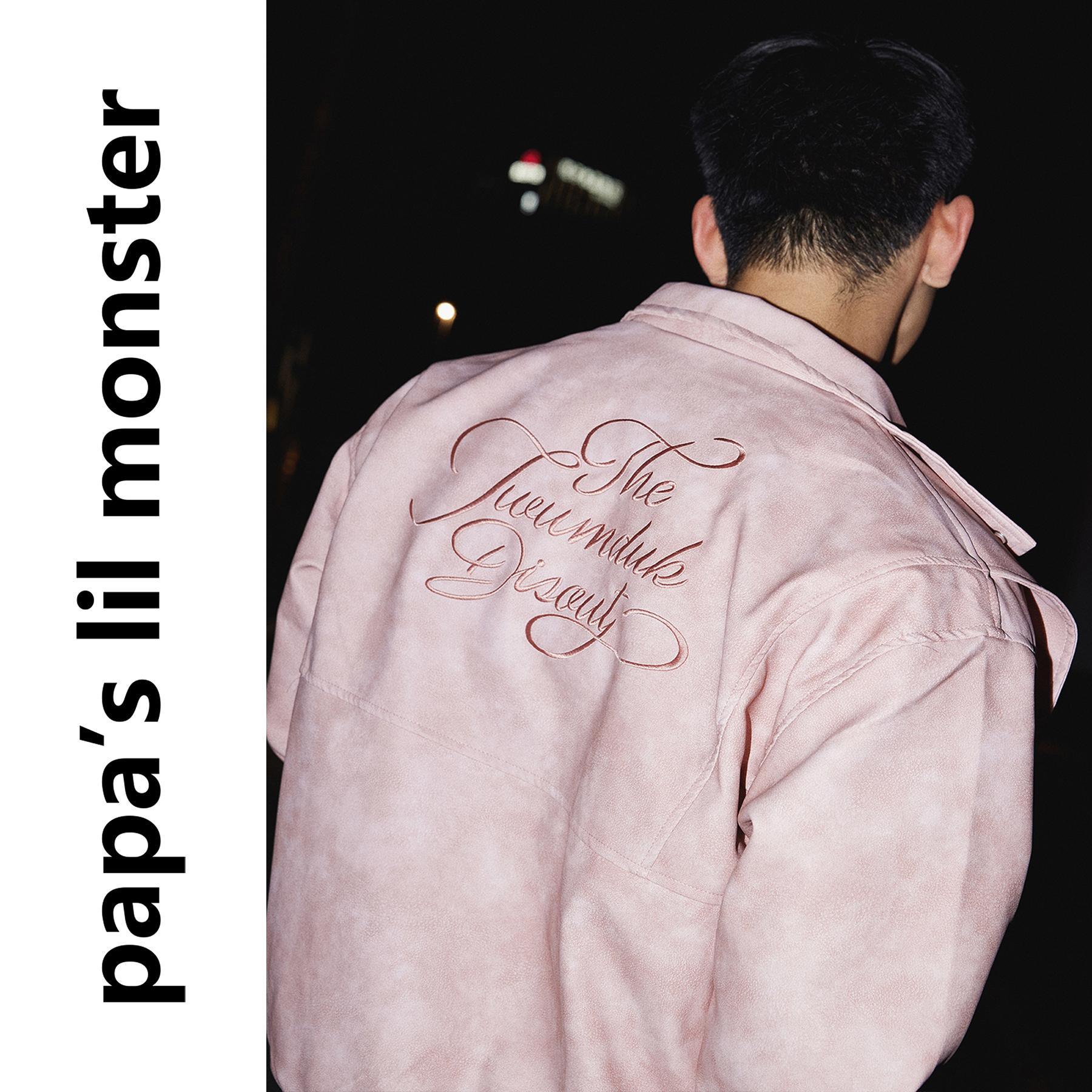 PAPASLILMONSTER美式复古机车皮衣 擦色做旧美拉德系夹克男女同款 - 图2