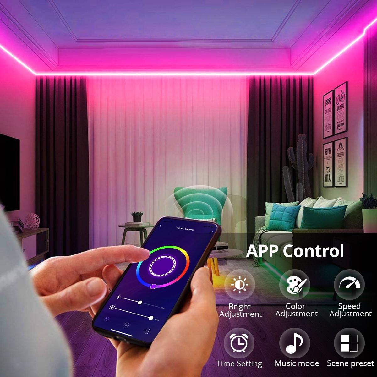 12V LED Strip Neon Lights Tuya Smart Life WiFi Bluetooth RGB - 图1