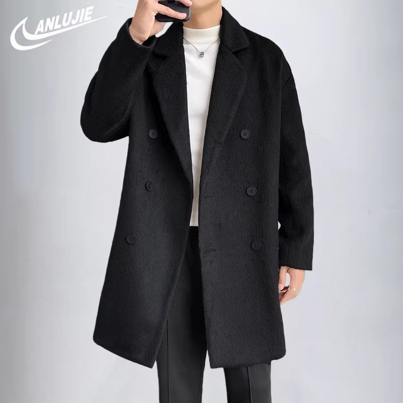 ANLUJIE 情侣风衣毛呢大衣男中长款冬季保暖厚外套呢大衣毛呢外套,淘宝优惠券,粉丝福利购,淘宝优惠卷
