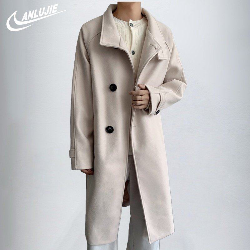 ANLUJIE 情侣风衣毛呢大衣男中长款冬季保暖厚外套呢大衣毛呢外套,淘宝优惠券,粉丝福利购,淘宝优惠卷