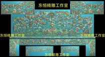 Finely Carved relief map deep carved lotus hollowed-out large bed sofa backrest hollowed-out lagoon lotus-bed G6TFS