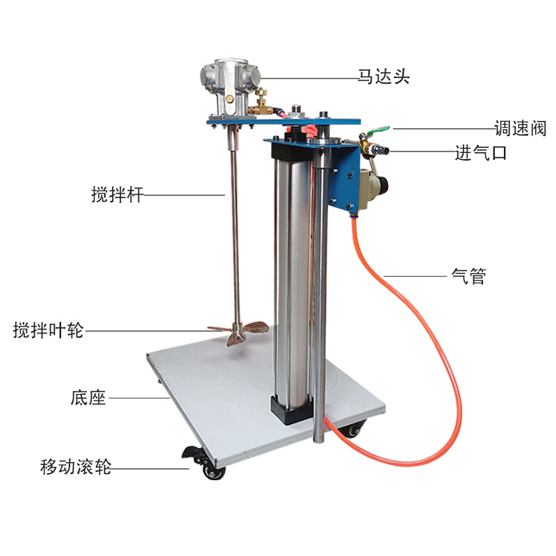 全自动气动搅拌机搅拌器5加仑升降式油漆涂料乳胶漆油墨胶水液体 - 图0