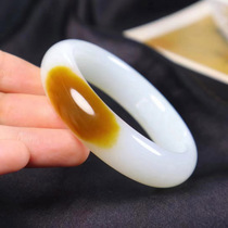 Live-specific selfie links Wei teachers Forensic Natural and Tian jade bracelets Xinjiang sugar white jade bracelet Goat Fat Jade Bracelet