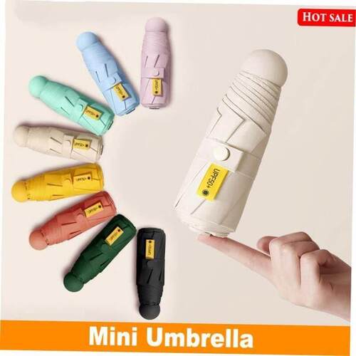 Mini Pocket Umbrella Women UV Small Umbrellas 260g Rain Wome - 图0