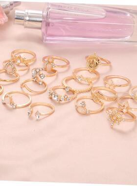 镶钻戒指 retro European American diamond joint ring 19-piece