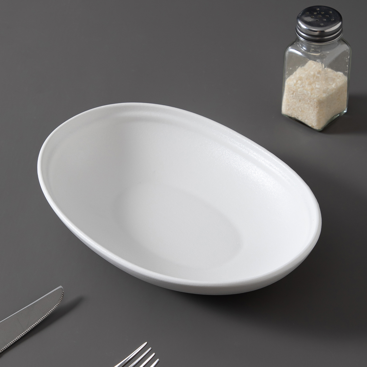 陶瓷釉下彩西餐盘牛排餐盘高级感简约餐厅酒店餐具深盘子椭圆盘子 - 图3