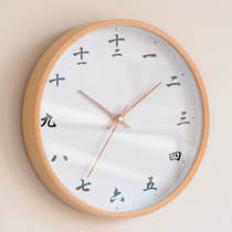 Uber Nordic minimalist hanging clock Living room mute clock Home Decorative Creativity Hanging Watch Light Lavish Wood Quartz Clock Watch