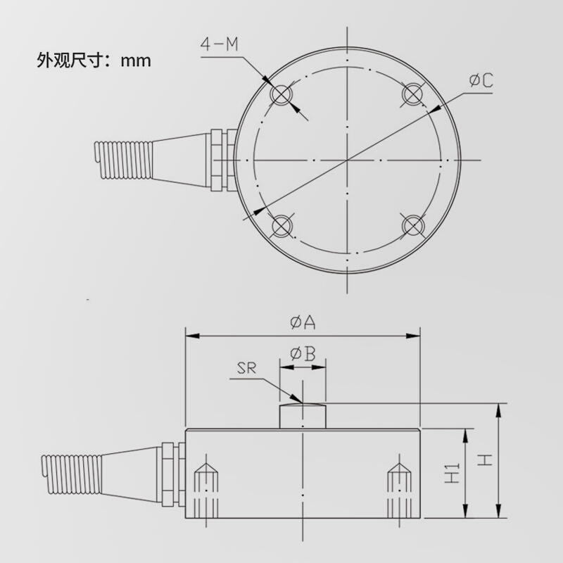 厂家直销ZNHM-D单压测力圆形压力称重传感器