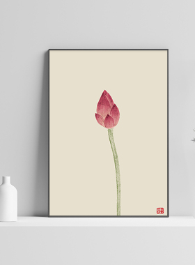 速发新中式入画玄关装饰户客厅画发背景墙挂沙荷花寓意好卧室床头