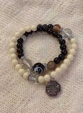 2024热销爆款无极双生太极八卦双层叠戴手链武当王也同款新中式感