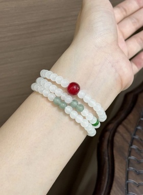 新中式清透三圈手串仙女复古简约古风百搭高级感闺蜜手链手饰品