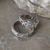 Vintage middle-aged cross ring niche design open adjustable index finger ring versatile couple ring