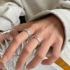 Vintage middle-aged cross ring niche design open adjustable index finger ring versatile couple ring