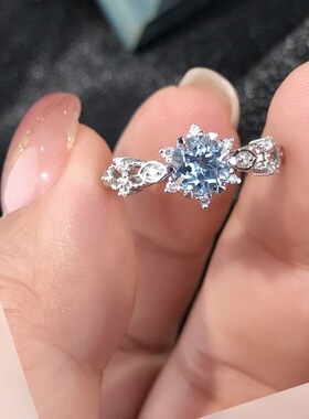 圣玛利亚戒指女ins小众设计感开口可调节轻奢指环百搭海蓝食指戒