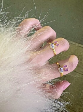 疯狂动物城立体头像戒指兔子朱迪狐狸尼克情侣对戒卡通儿童戒指