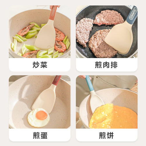 日式硅胶小锅铲家用厨房耐高温炒菜铲子食品级不粘锅专用硅胶铲子 - 图2