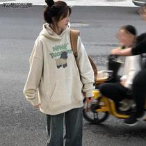 #424美式复古常规380克 gush 460 gr autumn winter thickened thick cotton T women loose jacket autumn and winter