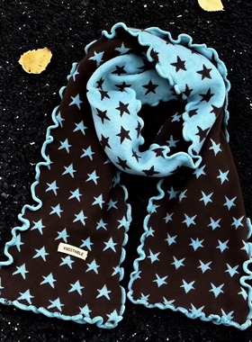 古早星星木耳边围巾秋冬围脖礼物