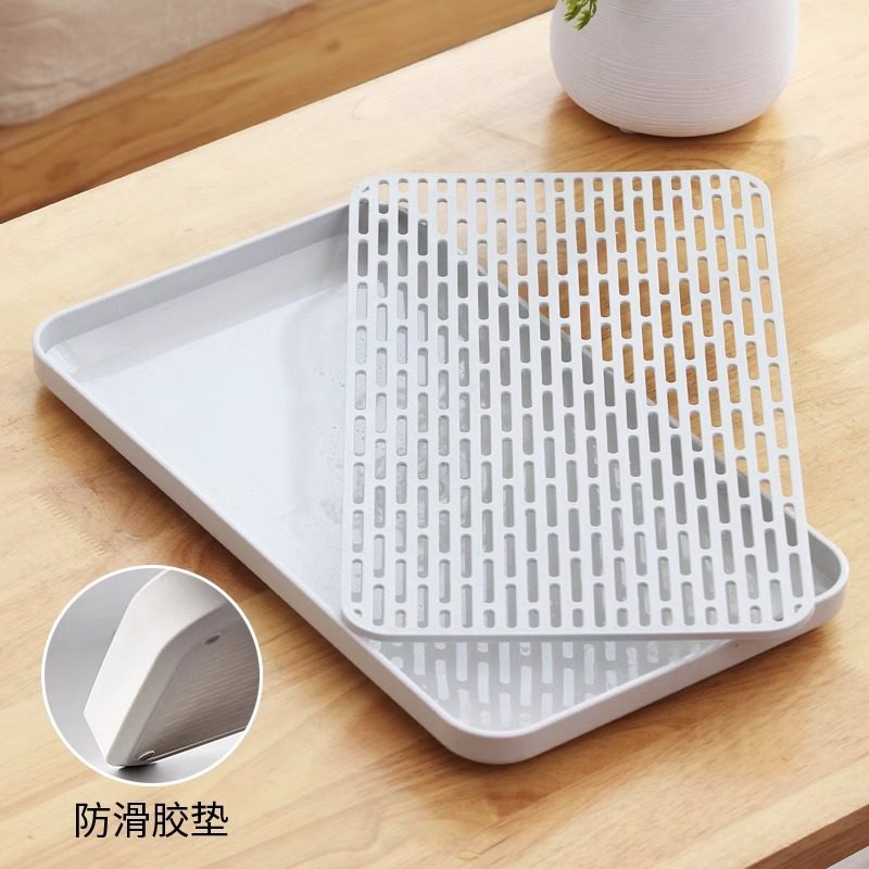 茶盘家用客厅水果盘沥水篮杯子置物架收纳双层沥水托盘加高长方形,淘宝优惠券,粉丝福利购,淘宝优惠卷