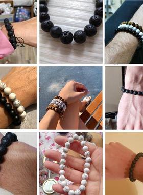 Natural White Howlite Real Stone Bracelet 6/8/10mm Beads0