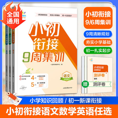 2025版小初衔接9周集训小升初总复习资料小学语文数学英语知识大盘点期末冲刺100分预测押题卷毕业升学考试真题必刷卷领跑新初一 - 图2