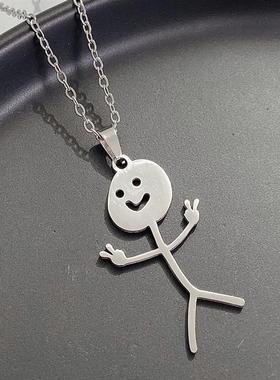 choker female New fun middle finger Funny Doodle Necklace