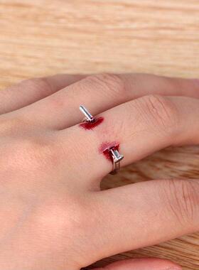 Halloween nail open ring万圣节饰品