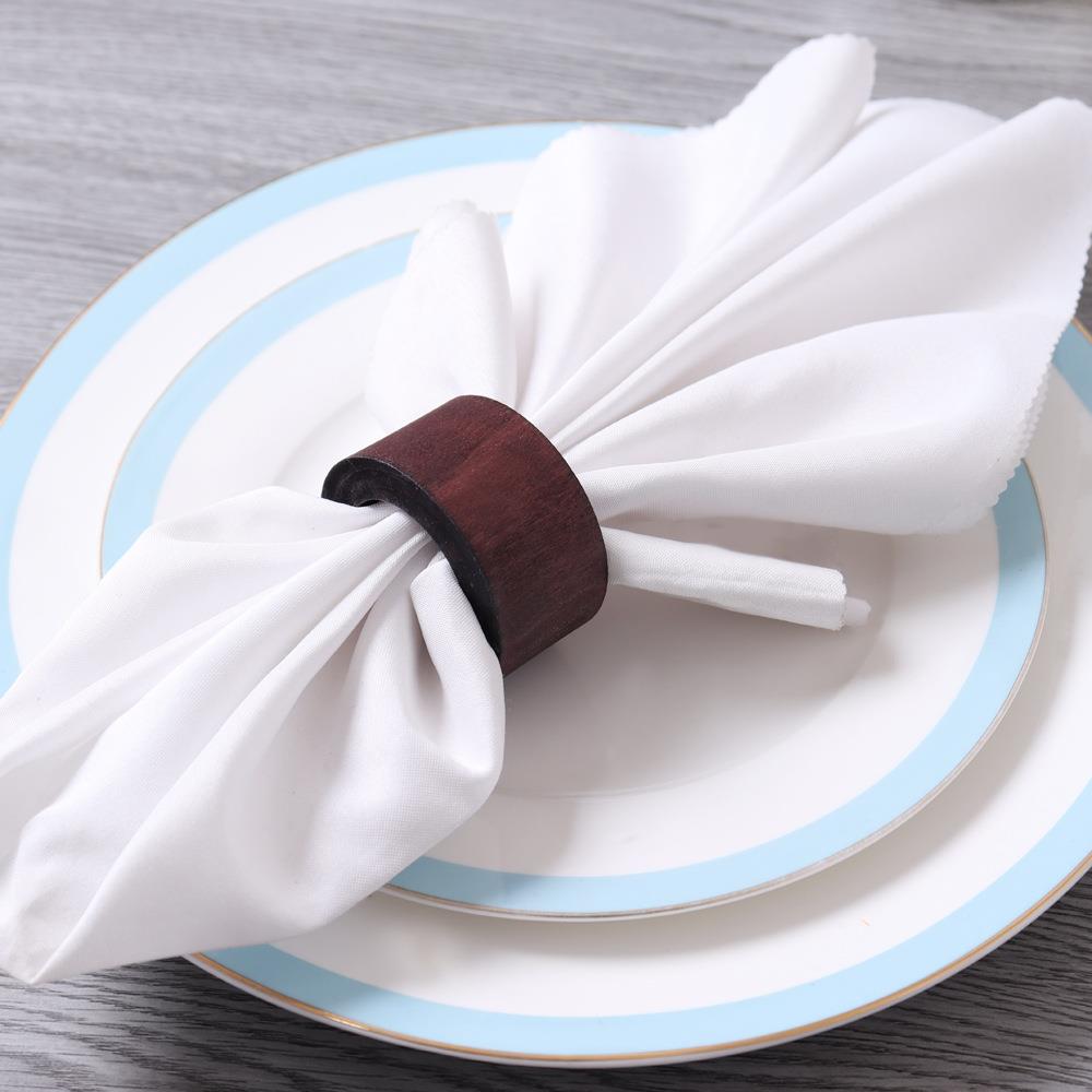 12Pack Wooden Napkin Rings Dinner覆古禾木餐巾环扣西餐口布圈 - 图1