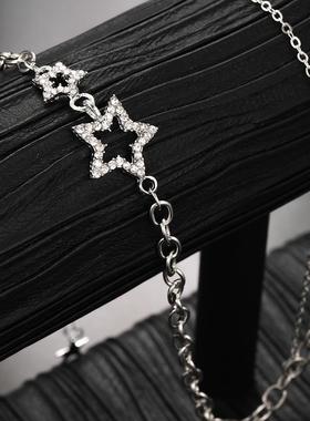 Necklaces women高级感星星双层项炼冷淡风短款锁骨炼炼条颈炼 炼