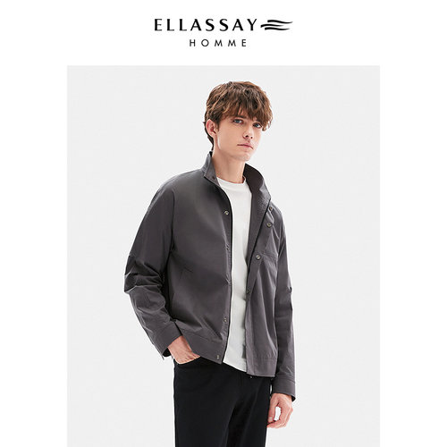 ELLASSAY歌力思男装行政夹克高领防风外套商务休闲 - 图2