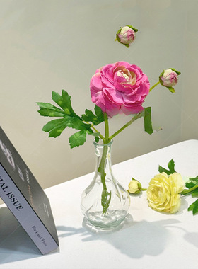 ins山茶花露莲仿真花摆件田园家居装饰花卉餐桌摆放假花拍照道具