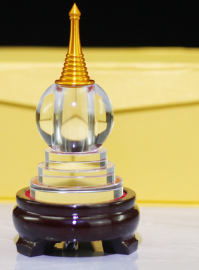 水晶舍利塔装藏供养舍利子甘露丸大号蓝白小号嘎乌瓶佛塔供奉摆件