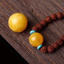 Honey Wax Single Beads Round Beads Chicken Oil Yellow Floats Old Wax Single Hand Strings Beads Original Mineral Play Gameplay Accessories Beads