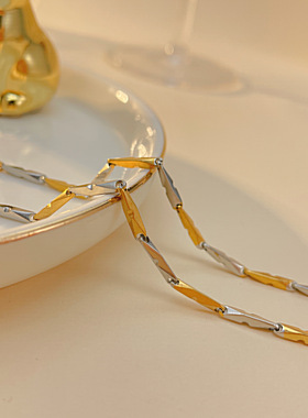 潮牌百搭钛钢项链男嘻哈风链子女生锁骨链男士装饰欧美高街配饰酷