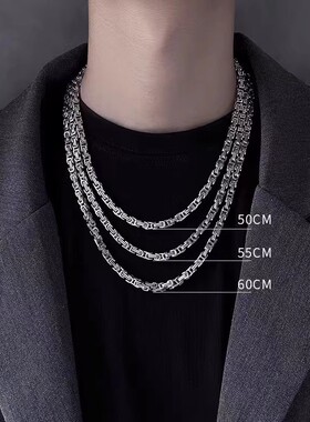 嘻哈古巴链男生高级时尚不掉色帝王链钛钢街头锁骨链百搭潮流配饰