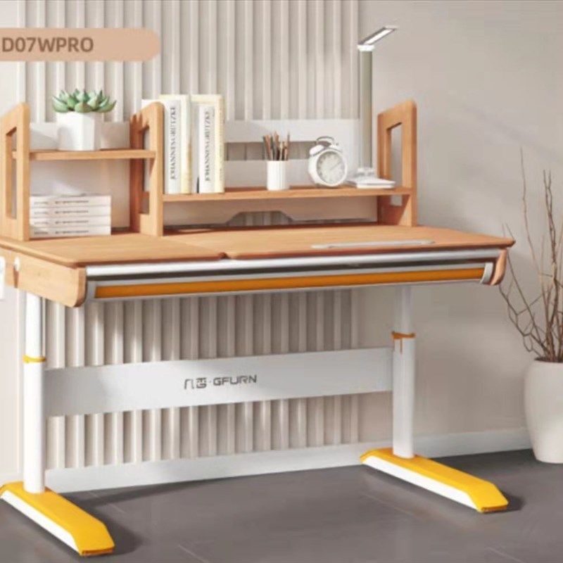 极速几否橡胶木纯实木儿童学习桌F升降书桌1.2米大尺寸橙色,淘宝优惠券,粉丝福利购,淘宝优惠卷